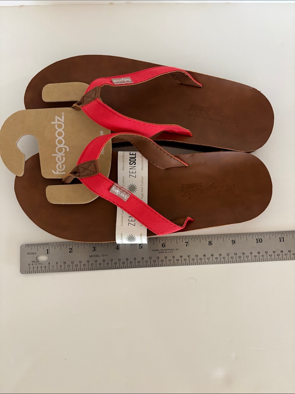 Feelgoodz Zensole Kinderz  Mens NWT Flipflops Size 10.5 - Picture 5 of 5